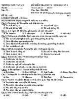 Đề kiểm tra chất lượng học kỳ I môn lịch sử khối 7 năm học 2015-2016